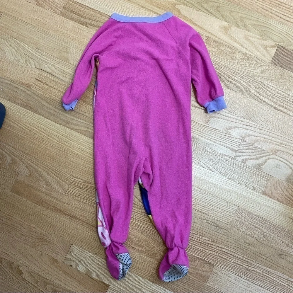 Disney Minnie Mouse Footed Pajama Full Zip 2T Pink Girls Toddler
